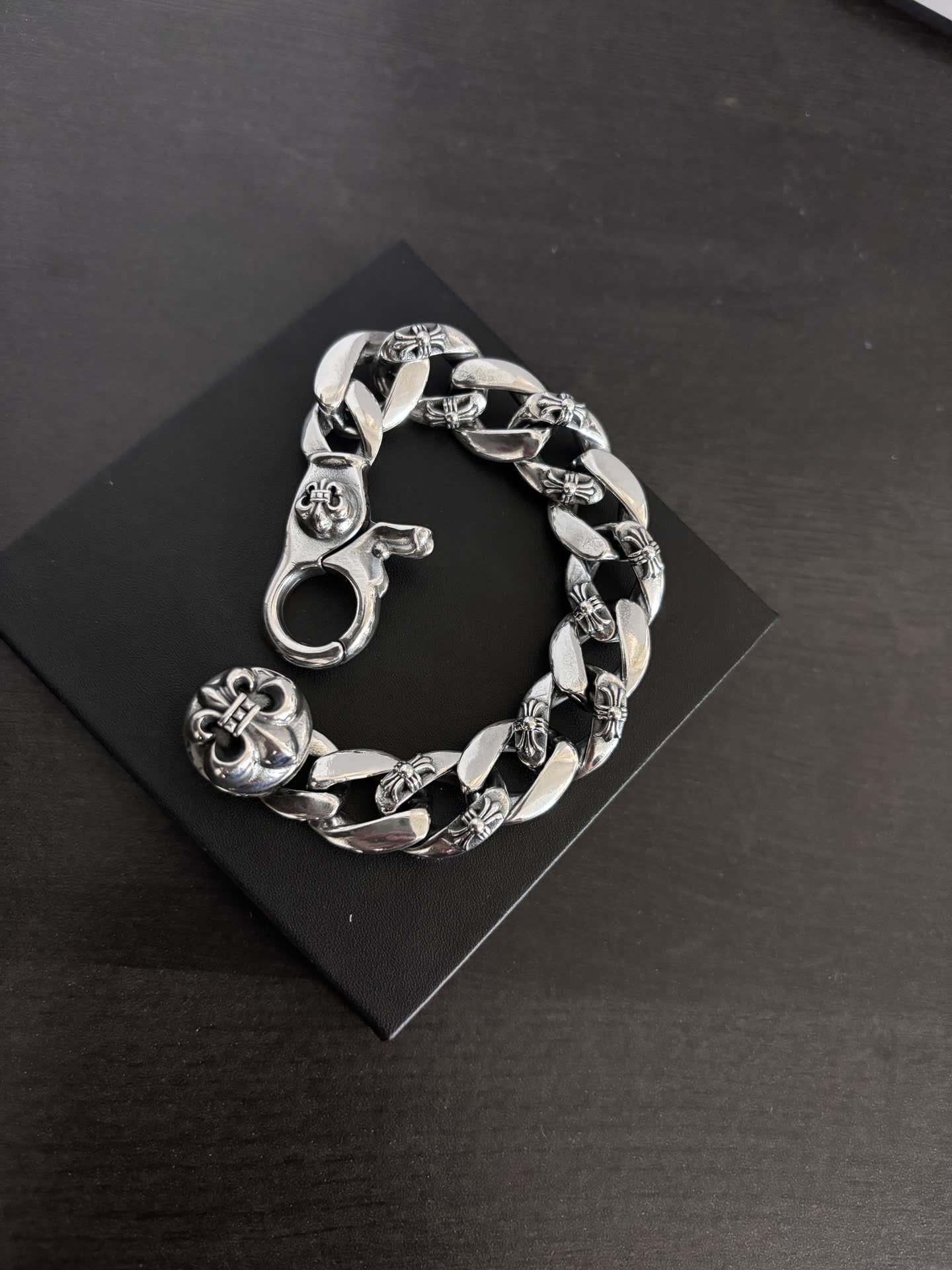 Chrome Hearts Silver-Tone Floral Link Bracelet